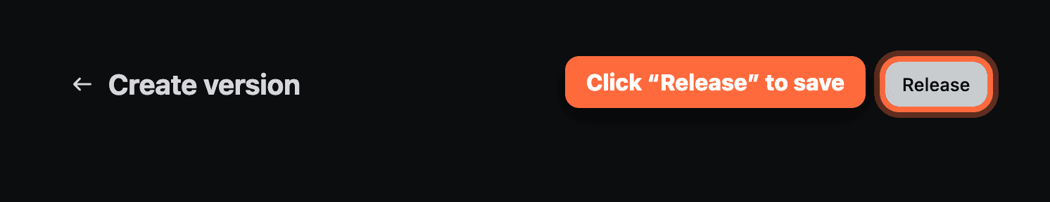 The Release button in the top-right of the app version editor.